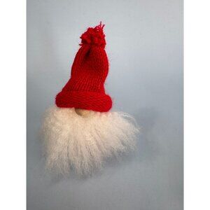Swallings Sweden Wood Christmas Gnome With Red Knit Hat & White Beard 3" Tall